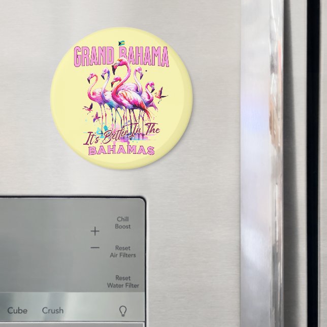 Bahamas Souvenir Geschenk: Grand Bahama Flamingo B Magnet (In Situ (Kühlschrank))