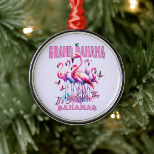 Bahamas Souvenir Geschenk: Grand Bahama Flamingo B Ornament Aus Metall