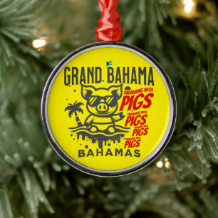 Bahamas Souvenir Geschenk: Grand Bahama Schwimmsch Ornament Aus Metall