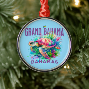 Bahamas Souvenir Geschenk: Grand Bahama Sea Turtle Ornament Aus Metall