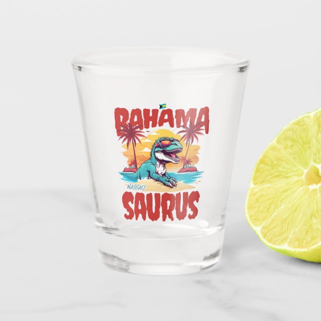 Bahamas Souvenir Geschenk : Nassau Bahama Saurus T Schnapsglas (Vorderseite)