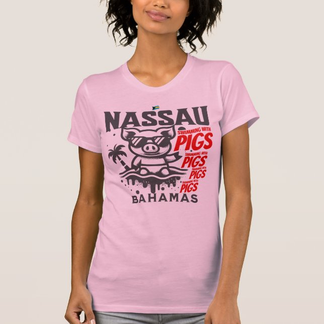 Bahamas Souvenir-Geschenk: Nassau Bahamas schwimme T-Shirt (Vorderseite)