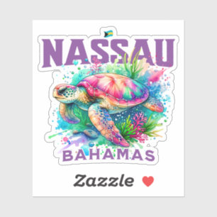 Bahamas Souvenir Geschenk: Nassau Bahamas Sea Turt Aufkleber