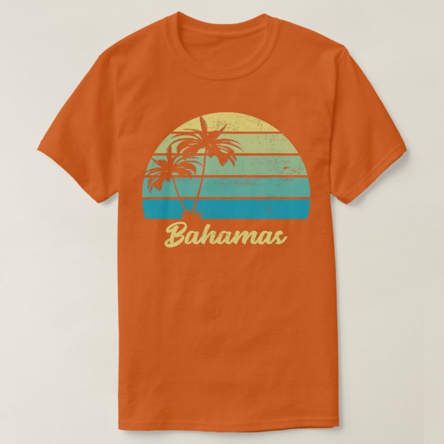 Bahamas Souvenir Urlaub Vintag Palm T-Shirt (Design vorne)
