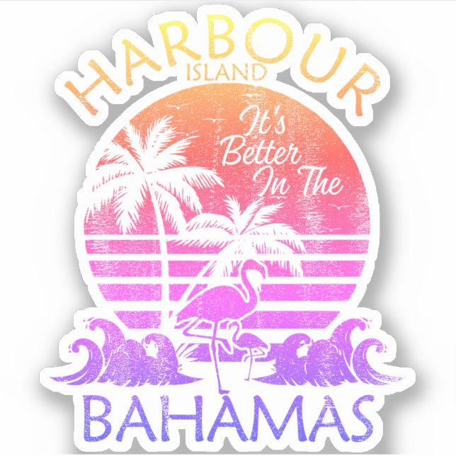 Bahamas Sticker Hafen Insel Urlaub Kreuzfahrt (Vorderseite)