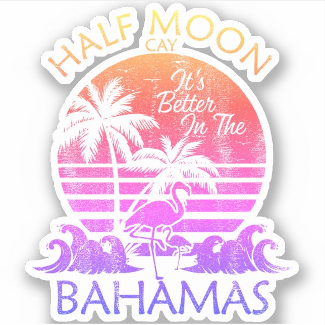 Bahamas Sticker Halbmond Cay Vacacation Cruise (Vorderseite)