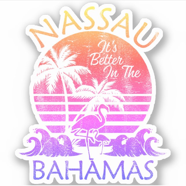Bahamas Sticker Nassau Vacation Beach Cruise (Vorderseite)