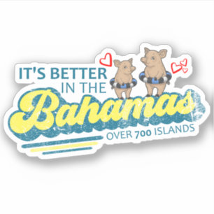 Bahamas Sticker Schwimmen Schweine Urlaub Kreuzfah