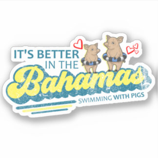 Bahamas Sticker Schwimmen Schweine Urlaub Kreuzfah