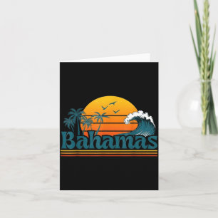 Bahamas Strand Sommerurlaub Retro Sonnenuntergang Karte