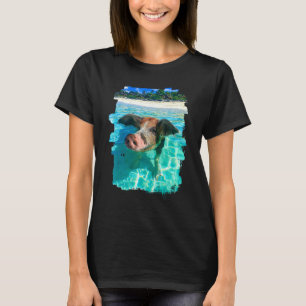 Bahamas Swimming Pig Caribbean Beach Trips Sum T-Shirt