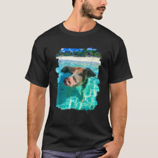 Bahamas Swimming Pig Caribbean Beach Trips Sum T-Shirt