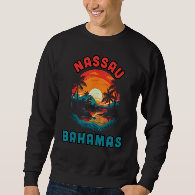 Bahamas Tropical Sunset beach Souvenir Vacation Sweatshirt (Vorderseite)