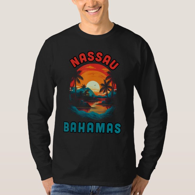 Bahamas Tropical Sunset beach Souvenir Vacation T-Shirt (Vorderseite)