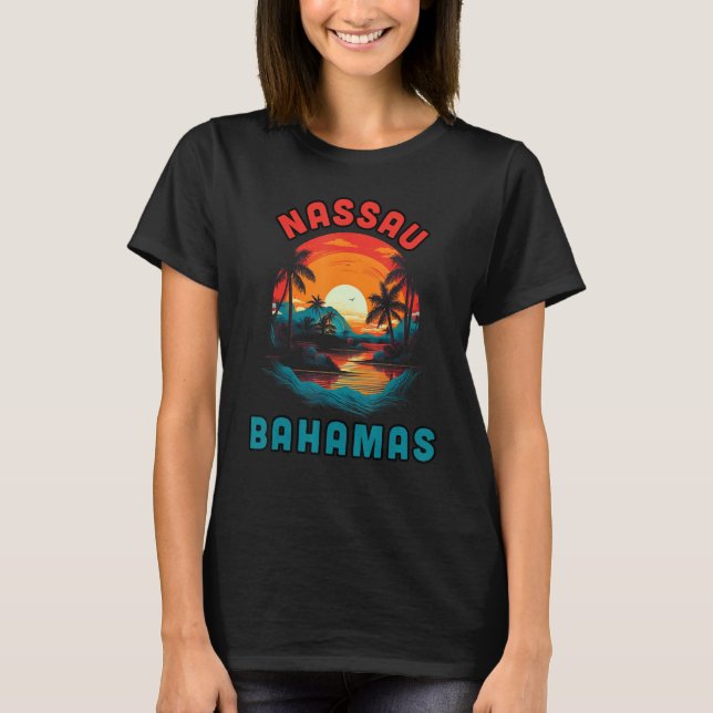 Bahamas Tropical Sunset beach Souvenir Vacation T-Shirt (Vorderseite)