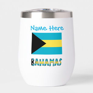 Bahamas und bahamianische Flagge Blau Personalisie