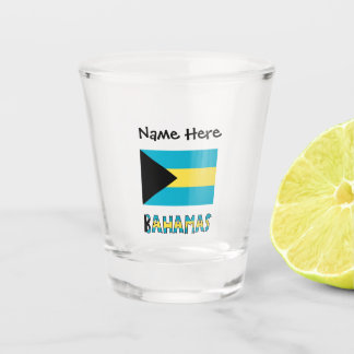 Bahamas und bahamianische Flagge mit Ihrem Namen Schnapsglas