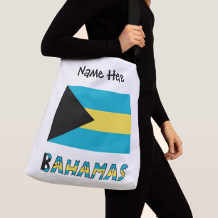 Bahamas und bahamianische Flagge mit Ihrem Namen Tragetaschen Mit Langen Trägern