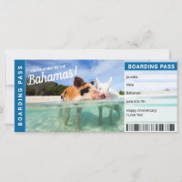Bahamas Urlaub Geschenk Boarding Pass Ticket