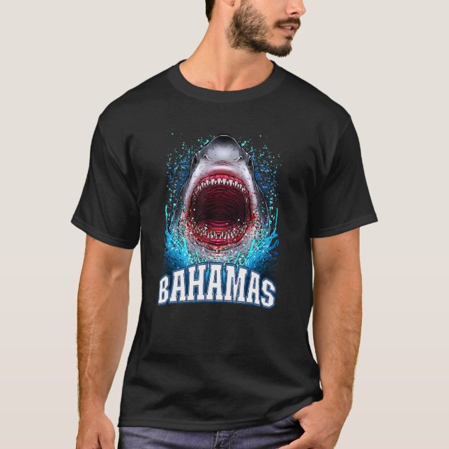 Bahamas Urlaub Great White Shark Beach Cruise Tr T-Shirt (Vorderseite)
