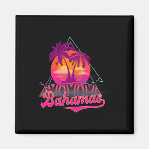 Bahamas Urlaub Retro 80er Strand Souvenir Magnet