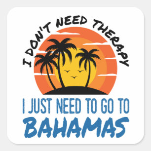 Bahamas-Urlaub Tropischer Strand-Trip-Therapie Quadratischer Aufkleber
