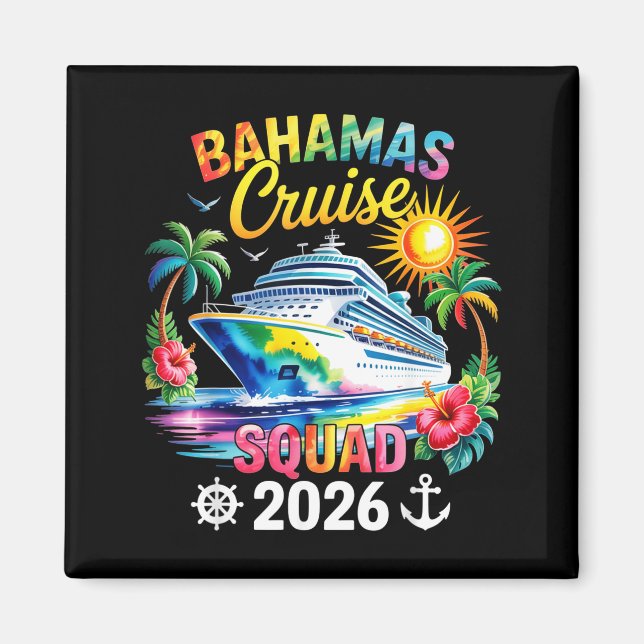 Bahamas Vacation 2026 Squad Family Friends Matchin Magnet (Vorne)