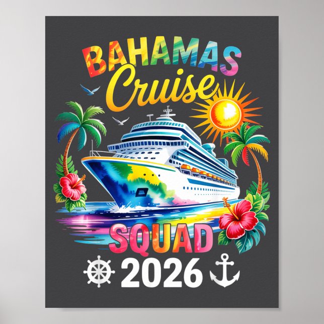 Bahamas Vacation 2026 Squad Family Friends Matchin Poster (Vorne)