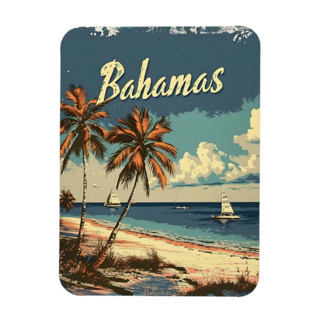Bahamas Vintag Magnet (Vertikal)