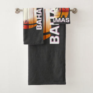 Bahamas Vintag Palm Trees Summer Beach Badhandtuch Set