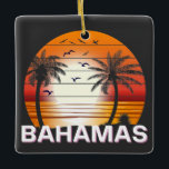 Bahamas Vintag Palm Trees Summer Beach Keramikornament<br><div class="desc">Phantastisches Vintages Bahamas Design für Strandliebhaber im Sommer.</div>