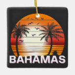 Bahamas Vintag Palm Trees Summer Beach Keramikornament<br><div class="desc">Phantastisches Vintages Bahamas Design für Strandliebhaber im Sommer.</div>
