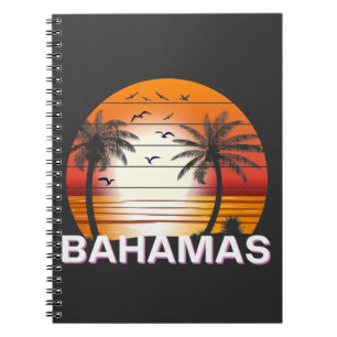 Bahamas Vintag Palm Trees Summer Beach Notizblock