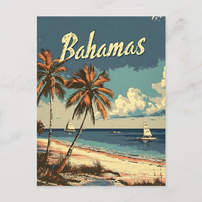 Bahamas Vintag Postkarte (Vorderseite)