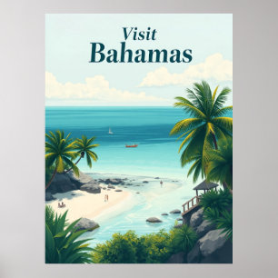 Bahamas Vintage Reiseillustration Poster