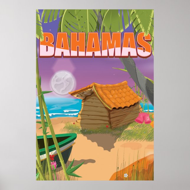 Bahamas Vintage Reiseplakat Poster (Vorne)