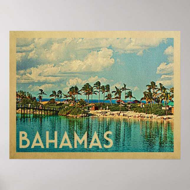 Bahamas Vintage Travel Poster (Vorne)