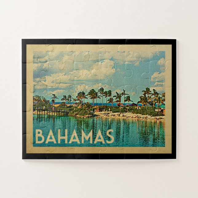 Bahamas Vintage Travel Puzzle (Horizontal)
