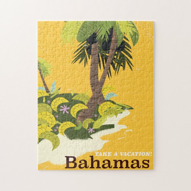Bahamas Vintager alter Reisedruck. Puzzle (Vertikal)