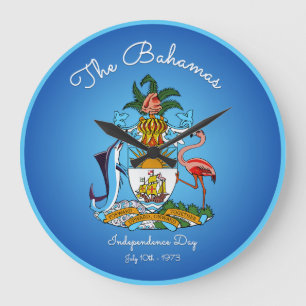 Bahamas-Wappen Große Wanduhr