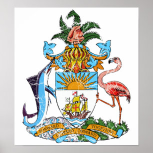 Bahamas-Wappen Poster