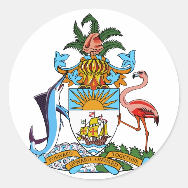 Bahamas-Wappen Runder Aufkleber (Vorderseite)