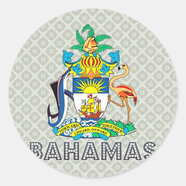 Bahamas-Wappen Runder Aufkleber (Vorderseite)