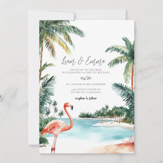 Bahamas Watercolor Wedding Einladung