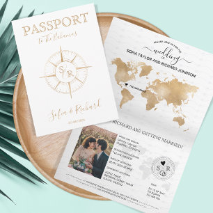 Bahamas Wedding Destination Passport - Weltkarte Einladung