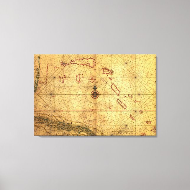 BahamasPanoramakarteBahamas Leinwanddruck (Vorderseite)