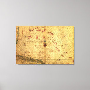 BahamasPanoramic MapBahamas Leinwanddruck