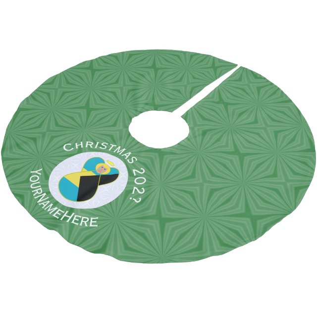 Bahamian Blonde Angel Weihnachtsflagge Personalisi Polyester Weihnachtsbaumdecke (Schrägansicht)