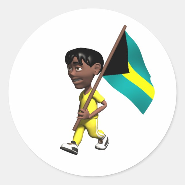 Bahamian Boy Runder Aufkleber (Vorderseite)
