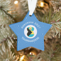 Bahamian Flag Angel Hanukkah Blonde